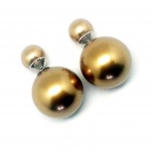 Gold Double Pearl Studs